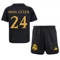 Camisa de Futebol Real Madrid Arda Guler #24 Equipamento Alternativo Infantil 2023-24 Manga Curta (+ Calças curtas)